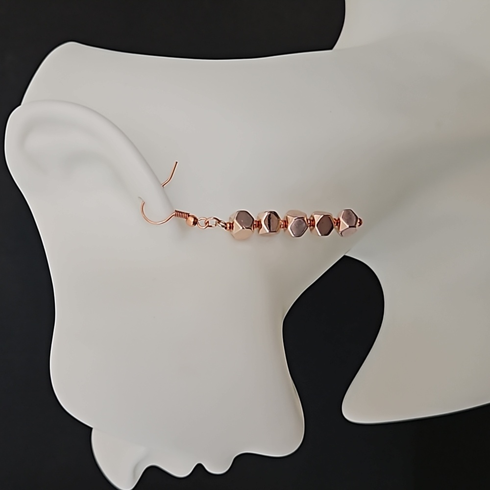 Rose Gold Plated Octagon Earrings